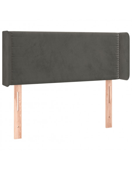 Testiera ad Orecchio Grigio Scuro 103x16x78/88 cm in Velluto