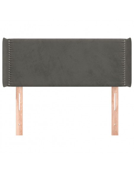 Testiera ad Orecchio Grigio Scuro 103x16x78/88 cm in Velluto