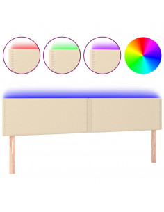 Testiera a LED Crema 200x5x78/88 cm in Tessuto 2