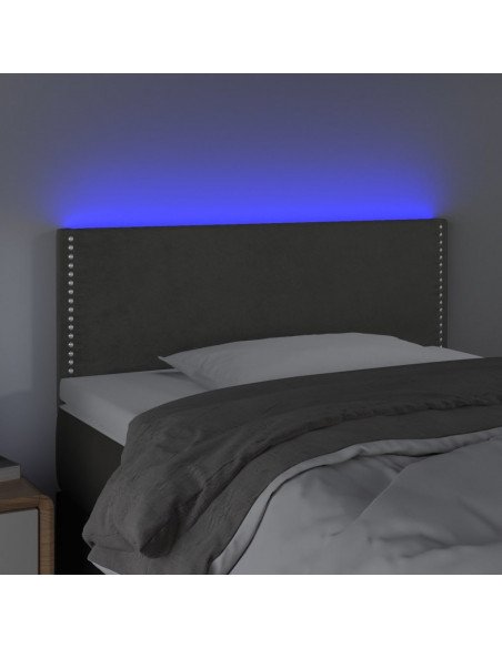 Testiera a LED Grigio Scuro 100x5x78/88 cm in Velluto