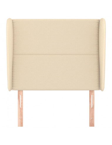 Testiera ad Orecchio Crema 103x23x118/128 cm in Tessuto