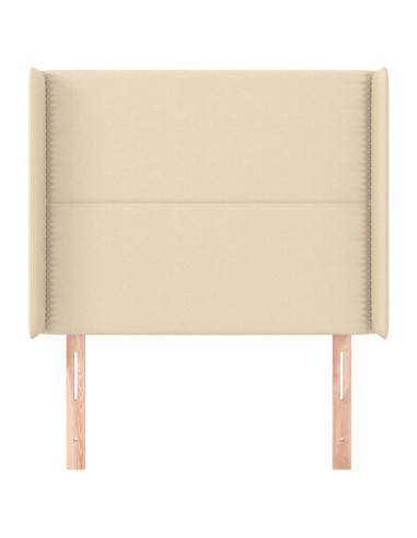 Testiera ad Orecchio Crema 103x16x118/128 cm in Tessuto