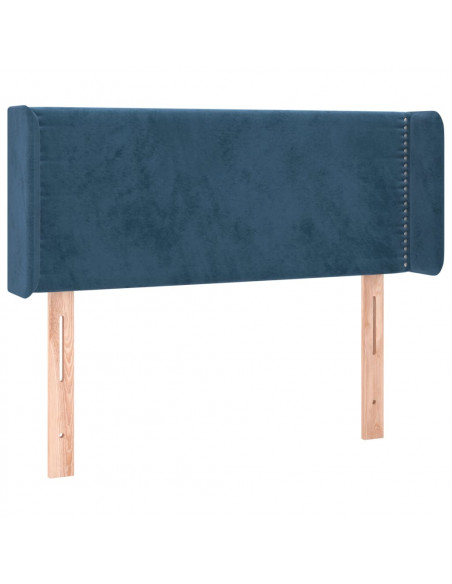 Testiera ad Orecchio Blu Scuro 103x16x78/88 cm in Velluto