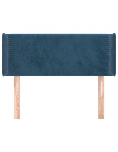 Testiera ad Orecchio Blu Scuro 103x16x78/88 cm in Velluto