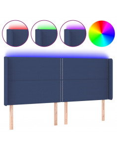 Testiera a LED Blu 203x16x118/128 cm in Tessuto 2