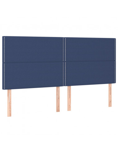 Testiera 4 pz Blu 100x5x78/88 cm in Tessuto