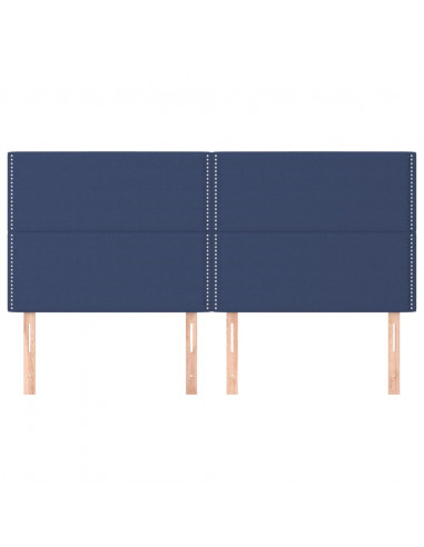 Testiera 4 pz Blu 100x5x78/88 cm in Tessuto