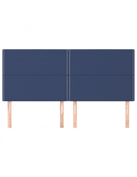 Testiera 4 pz Blu 100x5x78/88 cm in Tessuto