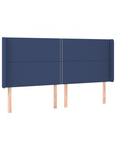 Testiera ad Orecchio Blu 203x16x118/128 cm in Tessuto