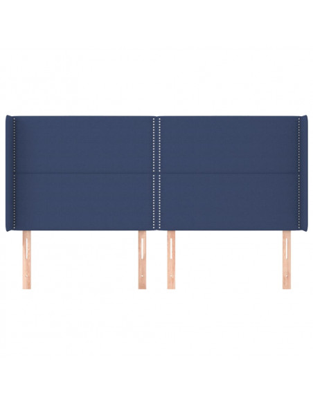Testiera ad Orecchio Blu 203x16x118/128 cm in Tessuto
