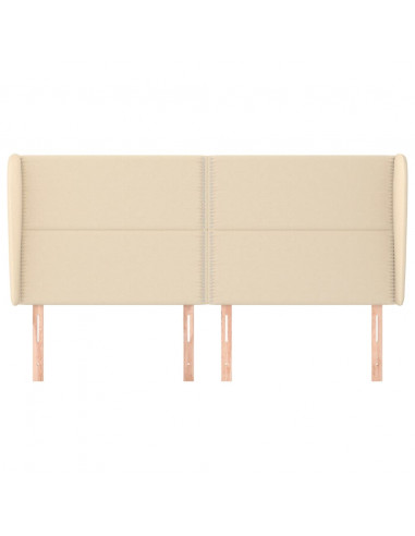 Testiera ad Orecchio Crema 203x23x118/128 cm in Tessuto