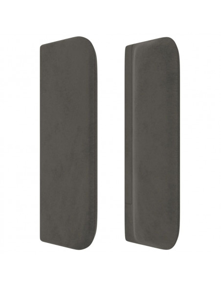 Testiera ad Orecchio Grigio Scuro 163x16x78/88 cm in Velluto