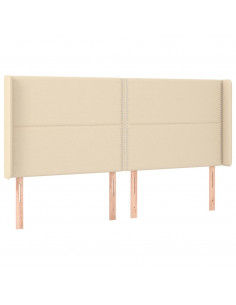 Testiera ad Orecchio Crema 203x23x118/128 cm in Tessuto 2