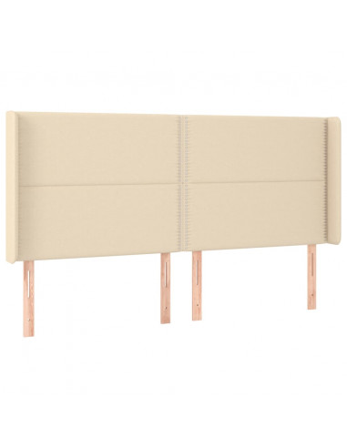 Testiera ad Orecchio Crema 203x23x118/128 cm in Tessuto