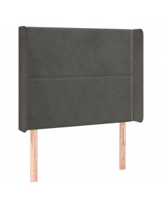 Testiera ad Orecchio Grigio Scuro 83x16x118/128 cm in Velluto 2