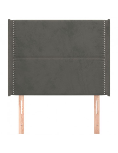 Testiera ad Orecchio Grigio Scuro 83x16x118/128 cm in Velluto