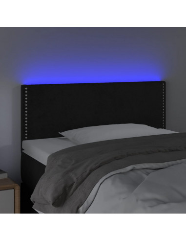 Testiera a LED Nera 90x5x78/88 cm in Similpelle