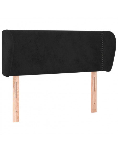 Testiera ad Orecchio Nera 93x23x78/88 cm in Velluto