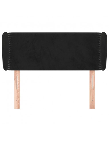 Testiera ad Orecchio Nera 93x23x78/88 cm in Velluto