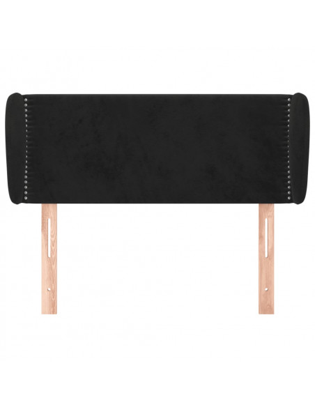 Testiera ad Orecchio Nera 93x23x78/88 cm in Velluto