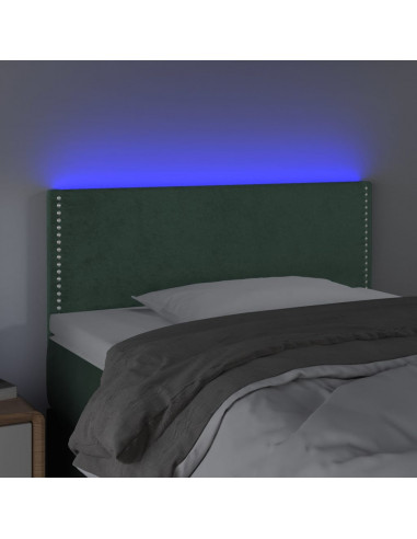 Testiera a LED Verde scuro 90x5x78/88 cm in Similpelle