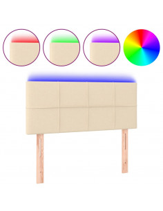 Testiera a LED Crema 80x5x78/88 cm in Tessuto 2