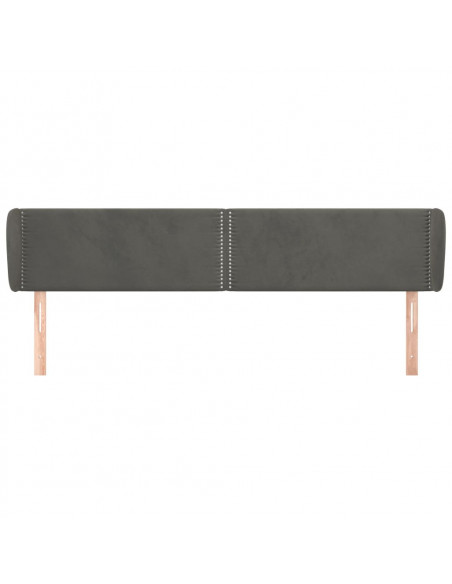 Testiera ad Orecchio Grigio Scuro 163x23x78/88 cm in Velluto