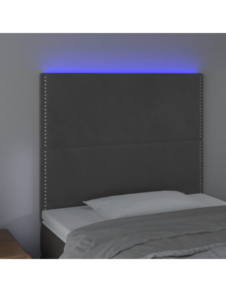 Testiera a LED Grigio Scuro 80x5x118/128 cm in Velluto