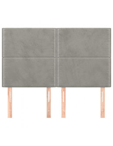 Testiere 4 pz Grigio Chiaro 72x5x78/88 cm in Velluto