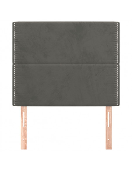 Testiera 2 pz Grigio Scuro 80x5x78/88 cm in Velluto