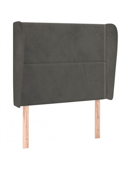 Testiera ad Orecchio Grigio Scuro 83x23x118/128 cm in Velluto