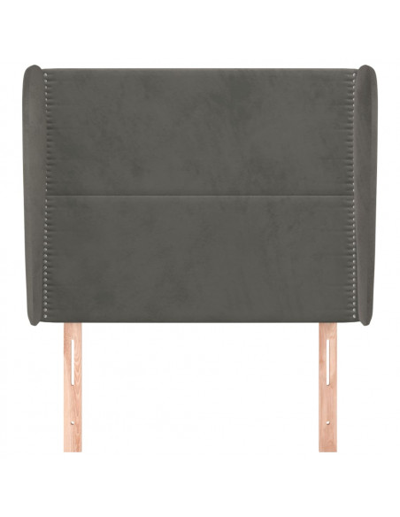 Testiera ad Orecchio Grigio Scuro 83x23x118/128 cm in Velluto