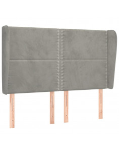 Testiera ad Orecchio Grigio Chiaro 147x23x118/128 cm in Velluto 2