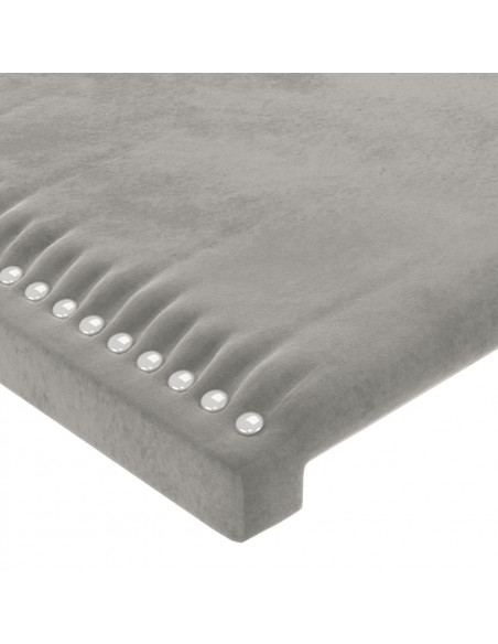 Testiera ad Orecchio Grigio Chiaro 147x23x118/128 cm in Velluto