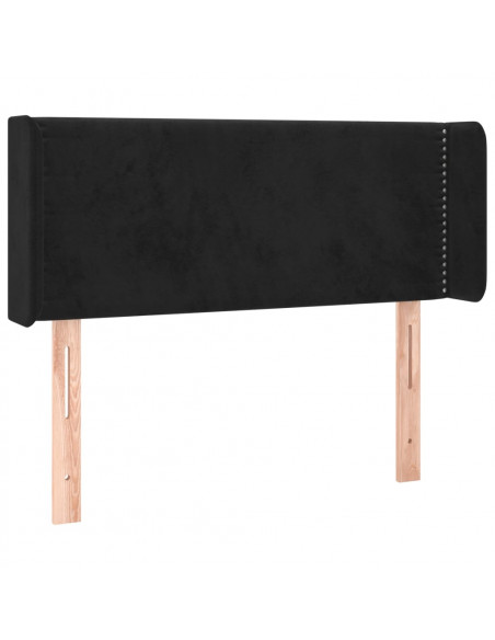 Testiera ad Orecchio Nera 93x16x78/88 cm in Velluto