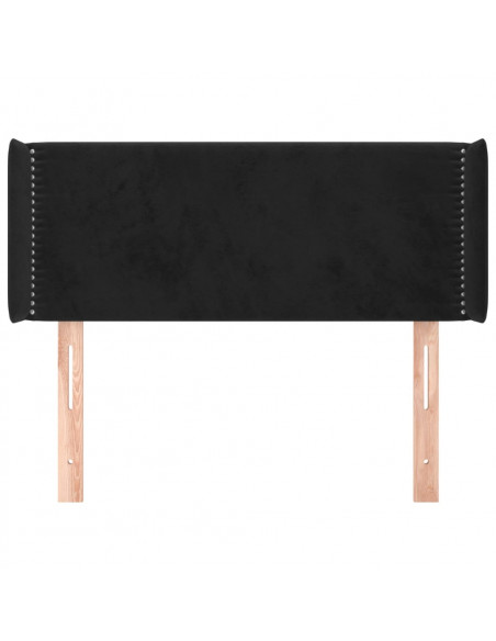 Testiera ad Orecchio Nera 93x16x78/88 cm in Velluto