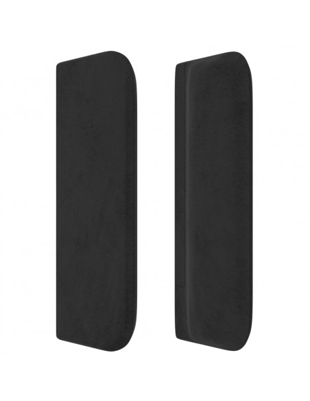 Testiera ad Orecchio Nera 93x16x78/88 cm in Velluto