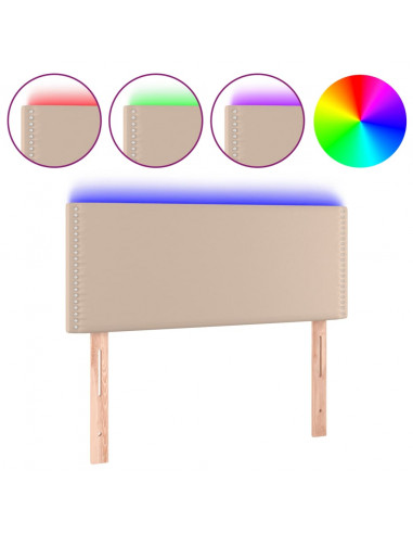 Testiera Cappuccino a LED 80x5x78/88 cm in Similpelle