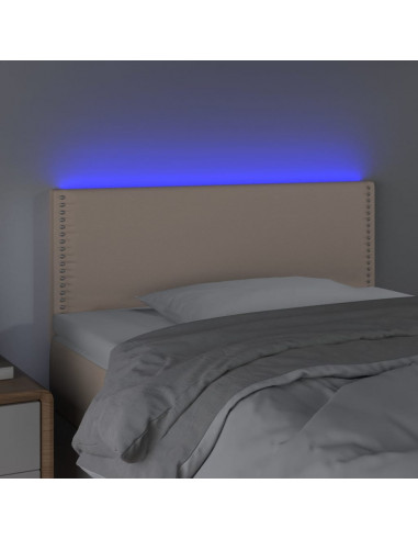 Testiera Cappuccino a LED 80x5x78/88 cm in Similpelle