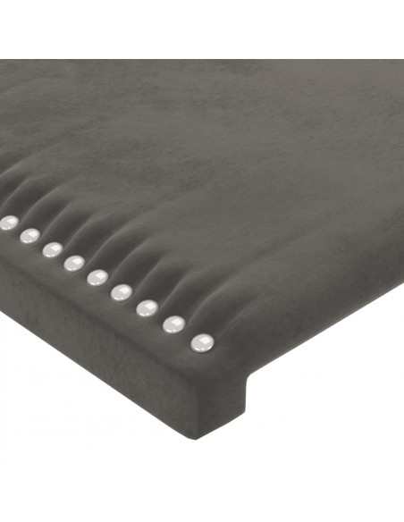 Testiera a LED Grigio Scuro 163x16x78/88 cm in Velluto