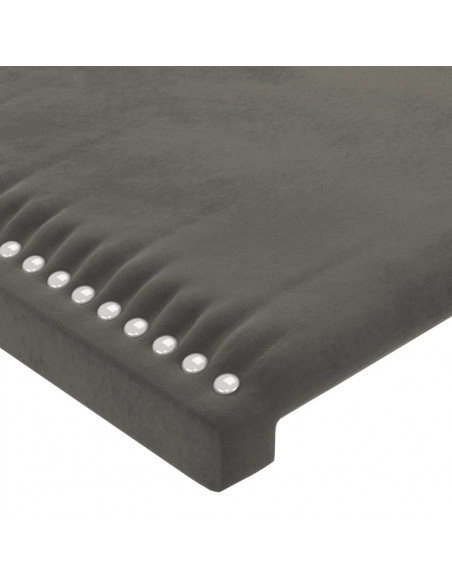 Testiera a LED Grigio Scuro 83x16x118/128 cm in Velluto