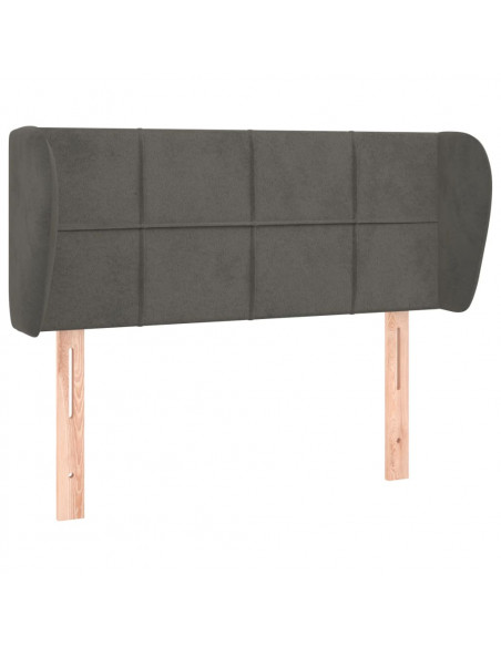Testiera ad Orecchio Grigio Scuro 83x23x78/88 cm in Velluto