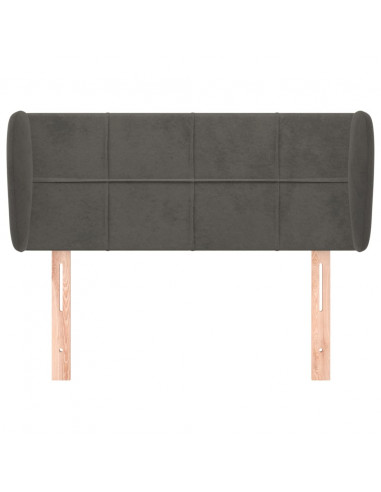 Testiera ad Orecchio Grigio Scuro 83x23x78/88 cm in Velluto