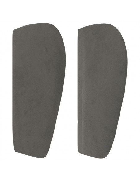 Testiera ad Orecchio Grigio Scuro 83x23x78/88 cm in Velluto