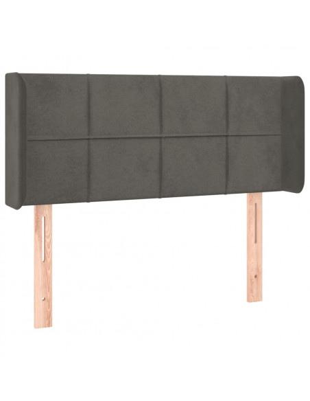 Testiera ad Orecchio Grigio Scuro 83x16x78/88 cm in Velluto