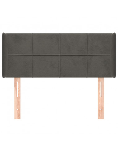 Testiera ad Orecchio Grigio Scuro 83x16x78/88 cm in Velluto