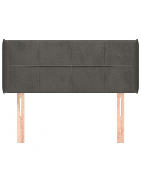 Testiera ad Orecchio Grigio Scuro 83x16x78/88 cm in Velluto