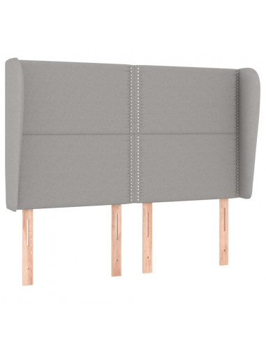Testiera ad Orecchio Grigio Chiaro 147x23x118/128 cm in Tessuto