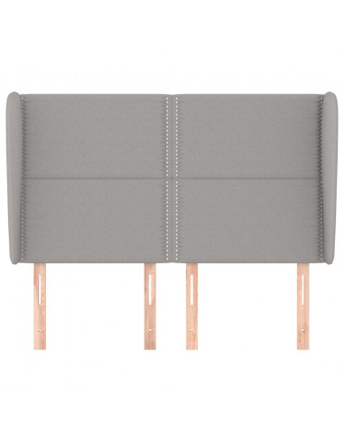 Testiera ad Orecchio Grigio Chiaro 147x23x118/128 cm in Tessuto