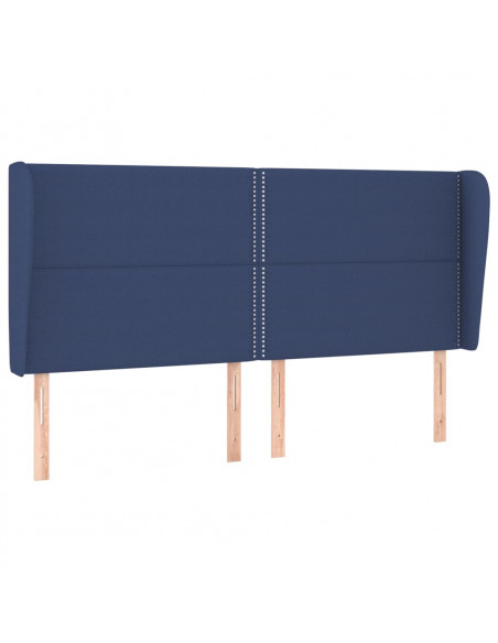 Testiera ad Orecchio Blu 163x23x118/128 cm in Tessuto